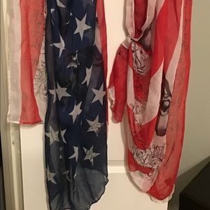 American Flag Scroll and Skull XL Scarf